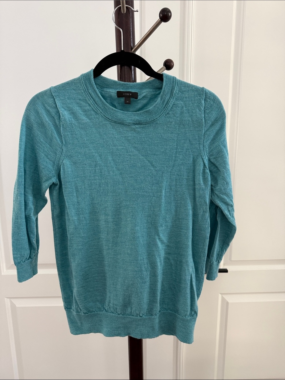 J. Crew Teal Crewneck Sweater - Lightweight Knit merino wool